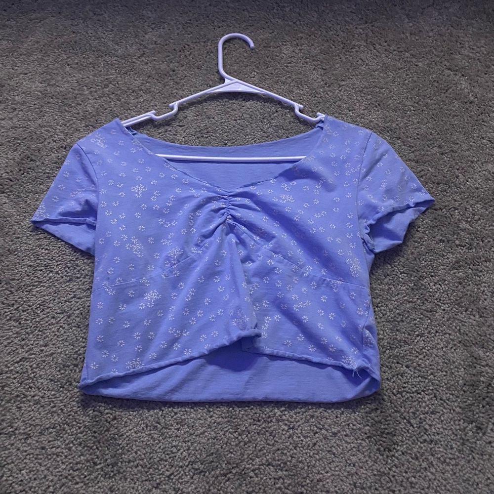 Romwe blue crop top